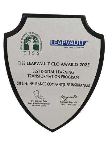 SBI Life received the Best Digital Learning Transformation Program – Silver at the TISS LeapVault CLO Awards 2025.